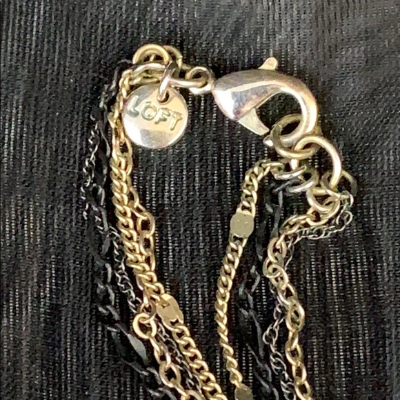 Loft Multi-Strand Necklace Chain Rhinestones - Picture 6 of 7